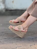 صندل پاشنه کنفی ۸ سانت لاکچرمون سایز ۳۷ تا ۴۰ - تصویر 6