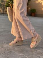 صندل پاشنه کنفی ۸ سانت لاکچرمون سایز ۳۷ تا ۴۰ - تصویر 4