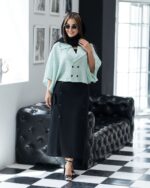 شومیز دامن مدل روشنا ناز فری سایز۳۸تا۵۴ - تصویر 6