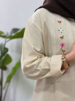 مانتو گلرو لینن پنبه‌ای | خنک و سبک تابستانی سایز 38 تا 48 - تصویر 5